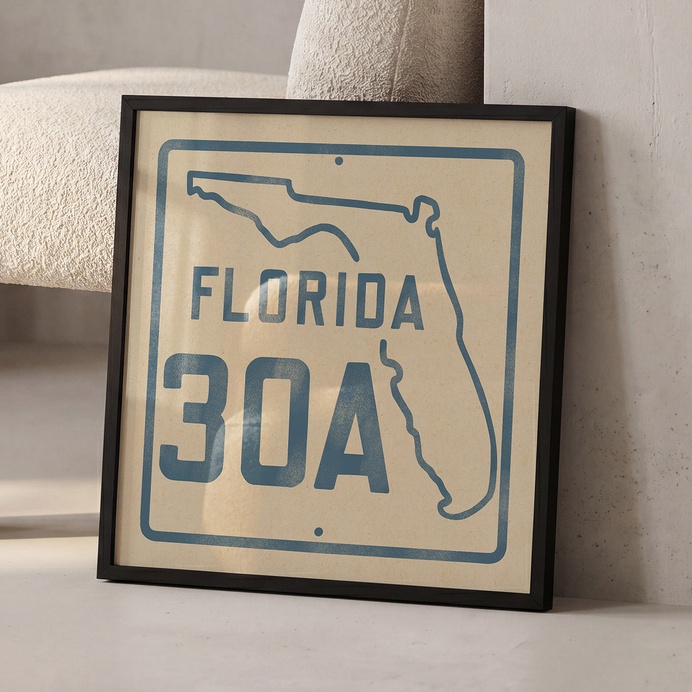 Vintage Florida Beach 30A Road Sign Art Print