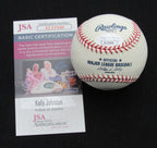 Kelly Johnson Signed/Auto Yankees 100th OML Baseball JSA Inscr 186610