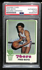 1973/74 TOPPS #91 Fred Boyd Auto/Signed Card PSA/DNA 185450