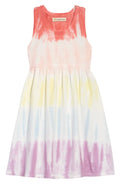 Racerback Tank Dress - Ivory Egret Multi Dye Stripe
