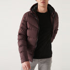 Water Repellent Windproof Quilted Coat // Claret Red