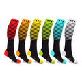 6-Pairs // Grauduated Compression Knee-High Flight Socks // Multicolor