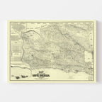Vintage Map of Santa Barbara County, California 1889