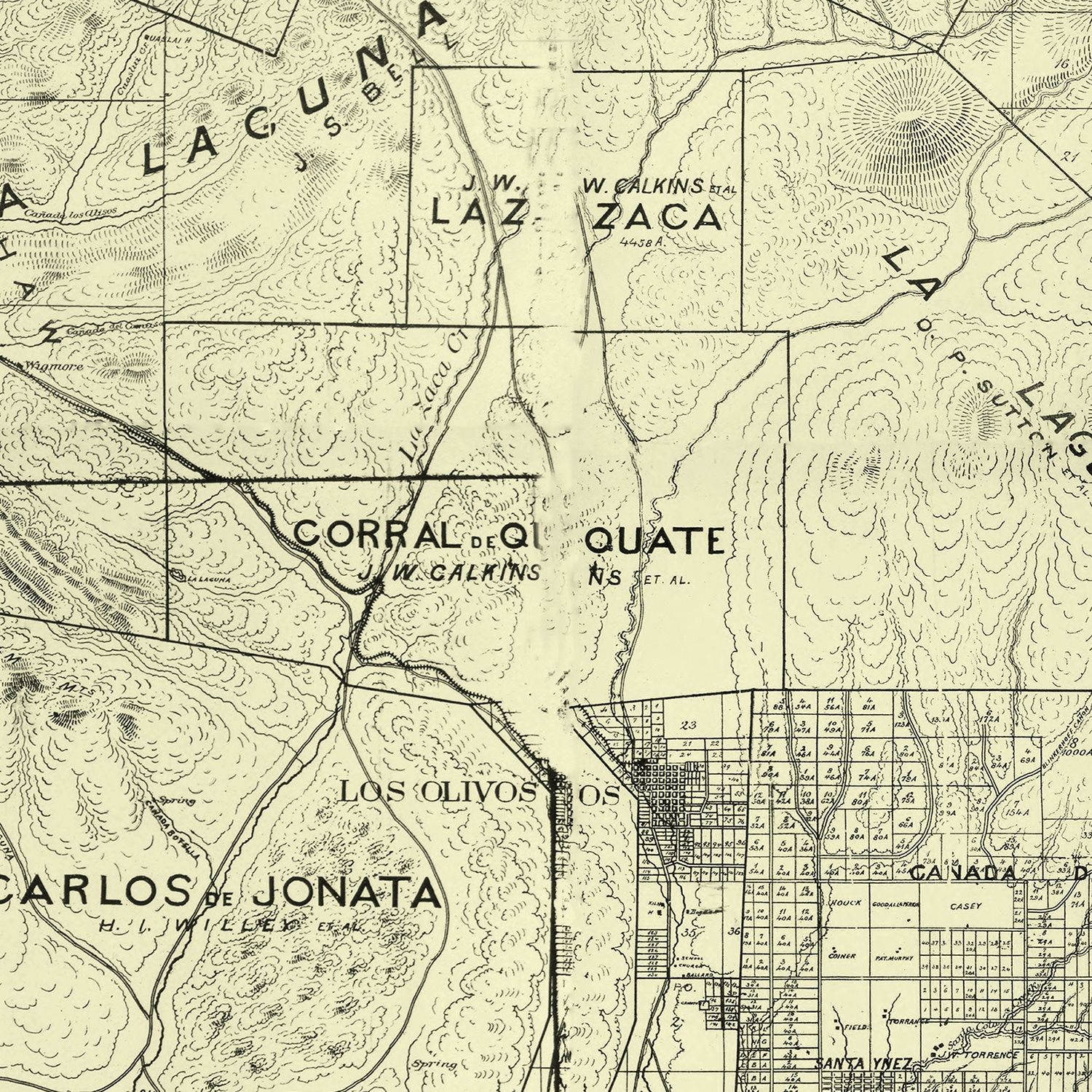 Vintage Map of Santa Barbara County, California 1889