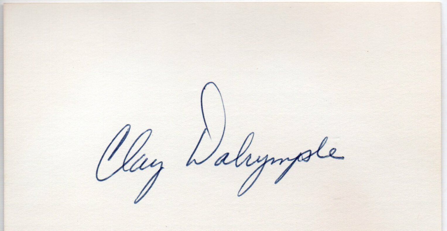 Lot of 4 Clay Dalrymple Phil Phillies/Orioles Signed 3x5 Index Cards 145397