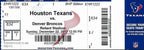 2013 UNUSED Ticket Texans. Broncos PEYTON MANNING Single Season TD Record 142736