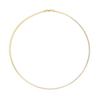 Unisex Solid 14K Yellow Gold 2.8mm Imperial Herringbone Chain Necklace - 18" Inches