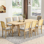Topmax - Rustic Extendable Dining Table Set With Removable Leaf