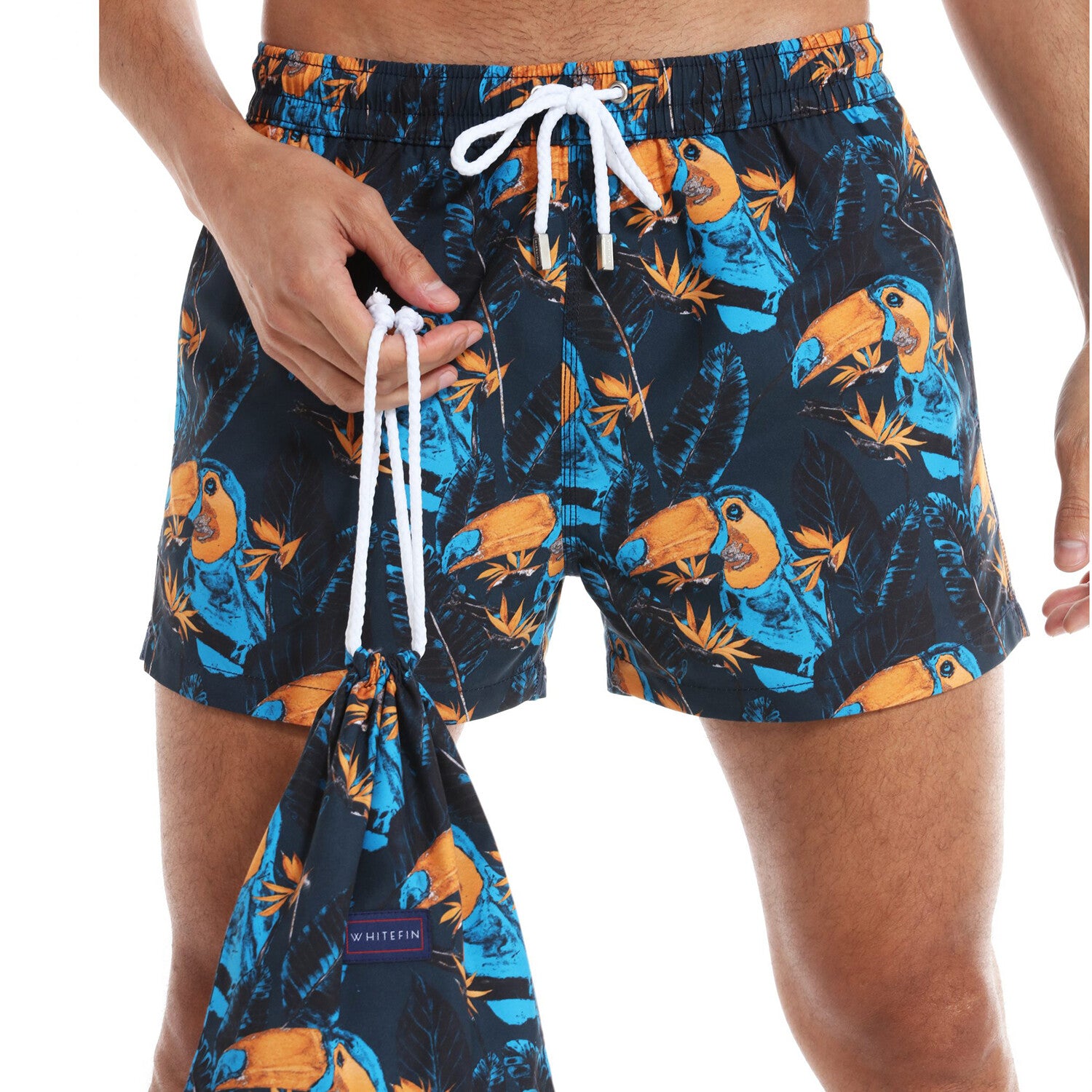 Parrots Swim Trunks // Dark Blue