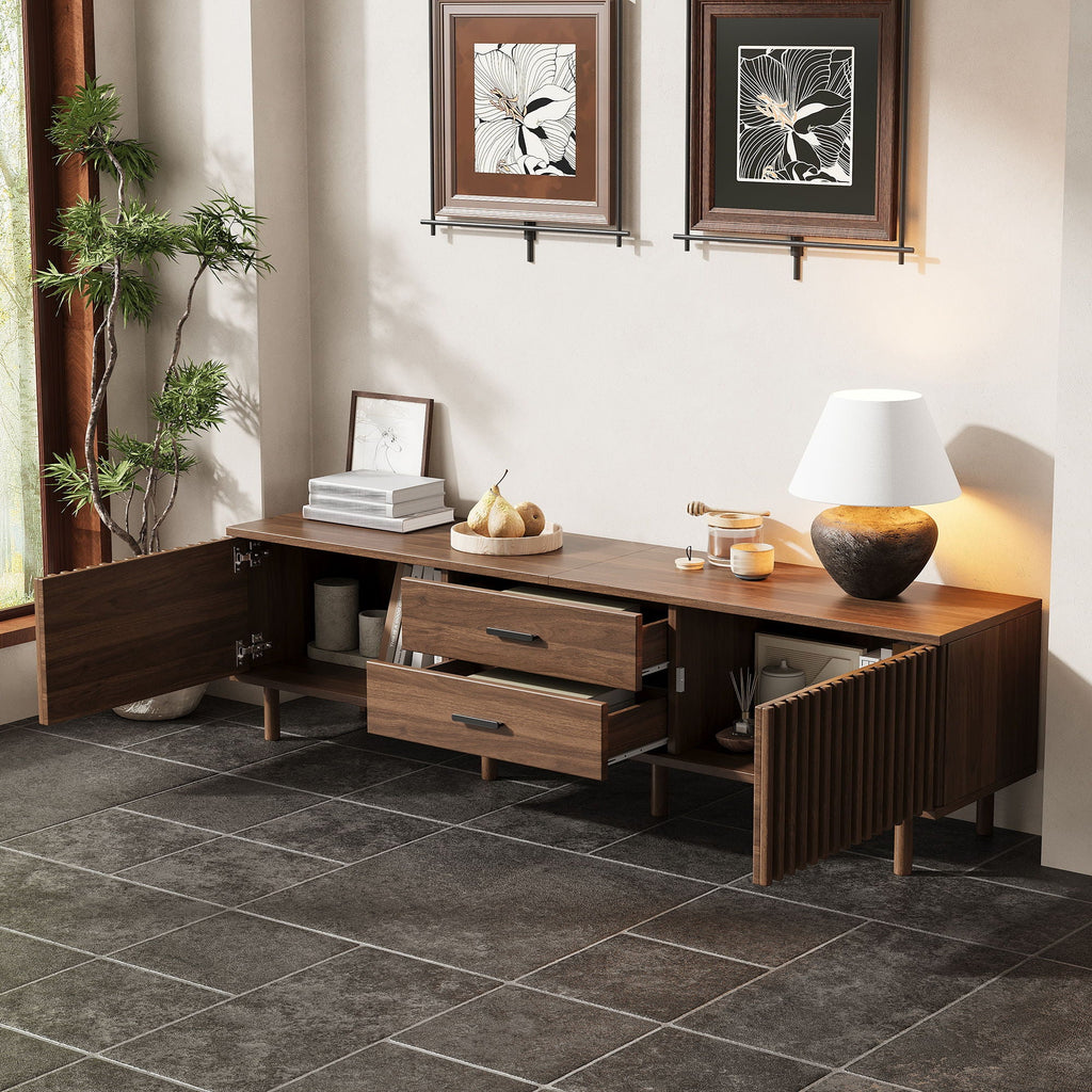TV Stand For TVs Up To 80", Media - Dark Brown