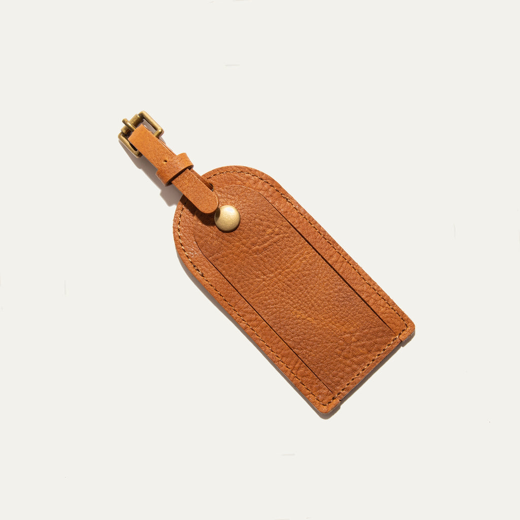 Rounded Leather Luggage Tag