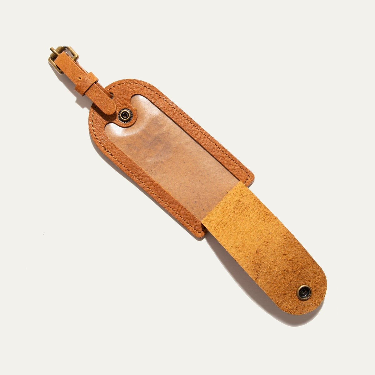 Rounded Leather Luggage Tag