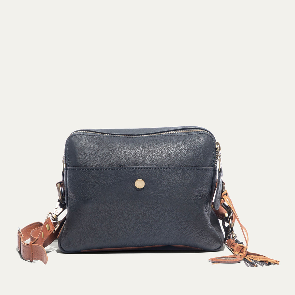 Everyday Double Zip Leather Crossbody