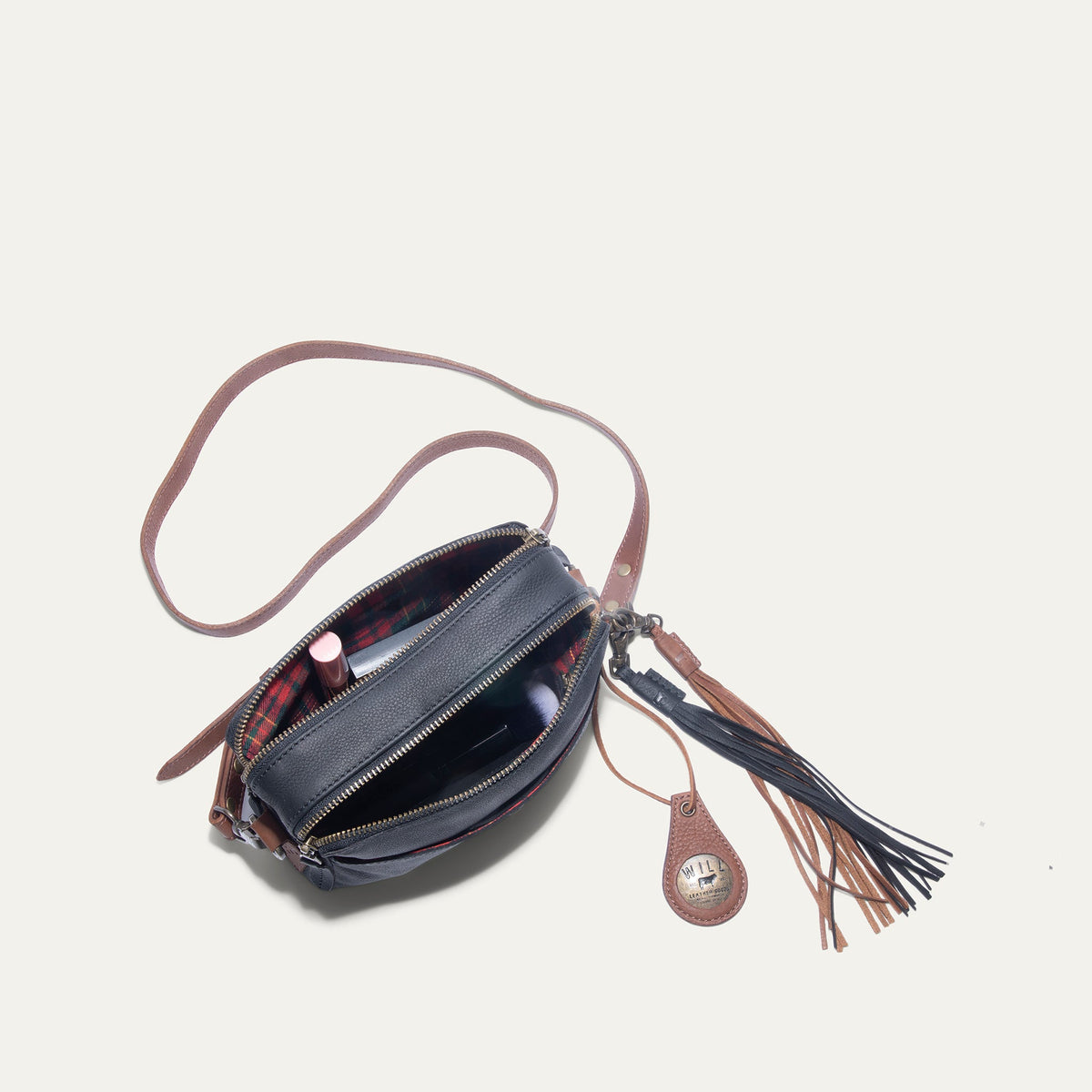 Everyday Double Zip Leather Crossbody