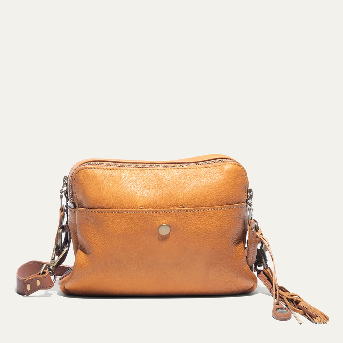 Everyday Double Zip Leather Crossbody
