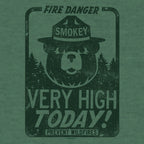 Smokey Bear "Fire Danger Very High Today" T-Shirt - Green