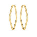14k Yellow Gold Endless Marquise Hoops
