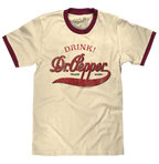 Retro Drink Dr. Pepper Ringer T-Shirt - Beige and Maroon