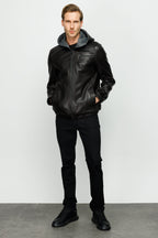 The Byron Ribi Black Leather Men Jacket