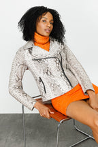 The Queen Pythn Leather Naturel Color Skin Women Jacket