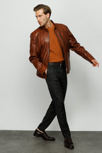 The Blanchard Brown Leather Men Jacket
