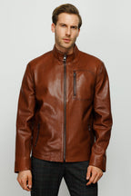 The Blanchard Brown Leather Men Jacket