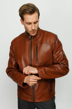 The Blanchard Brown Leather Men Jacket