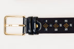 The Vicino Navy Leather Belt