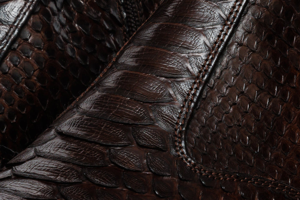 The Boss Brown Pythn Snk Zip-Up Leather Men Boot Limited Edition