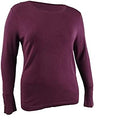 JM Collection Women's Button-Cuff Crewneck Sweater Purple Size 2 Extra Large
