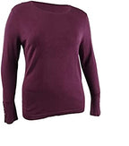JM Collection Women's Button-Cuff Crewneck Sweater Purple Size 2 Extra Large