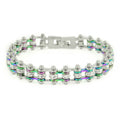 SK2207 Silver & Rainbow Crystal Bracelet