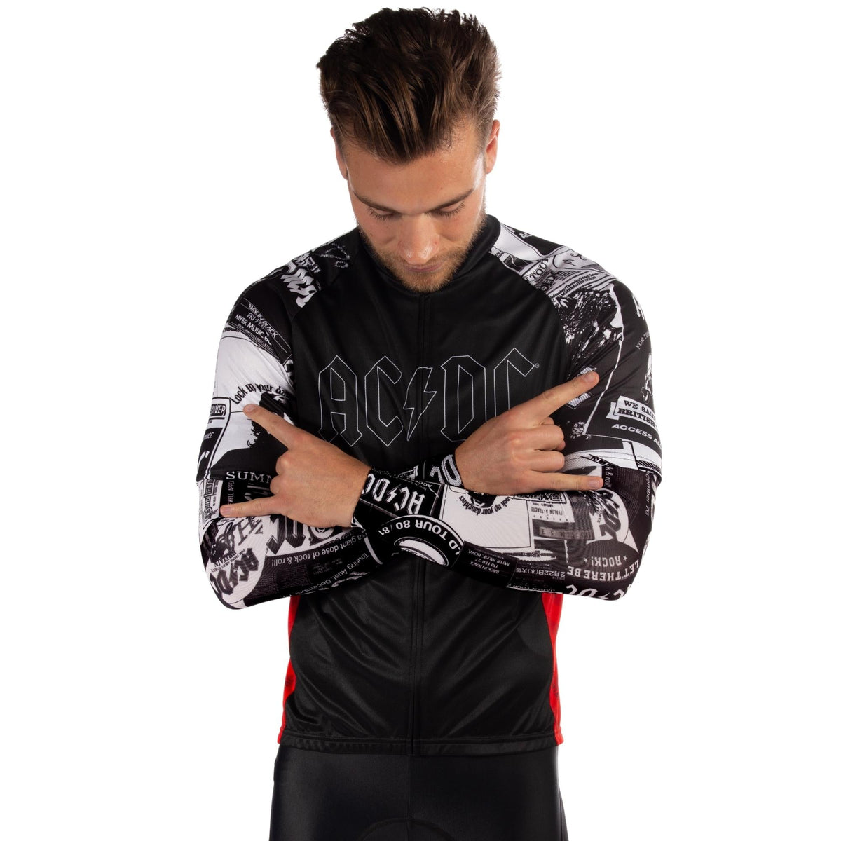 AC/DC Newsprint Lightweight Sun Sleeves