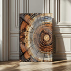 Tree Rings Wall Art Canvas Print | Rustic Cracked Wood Cross Section