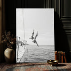 Ocean Dive Wall Art | Summer Splash Canvas Print, Waves and Sea