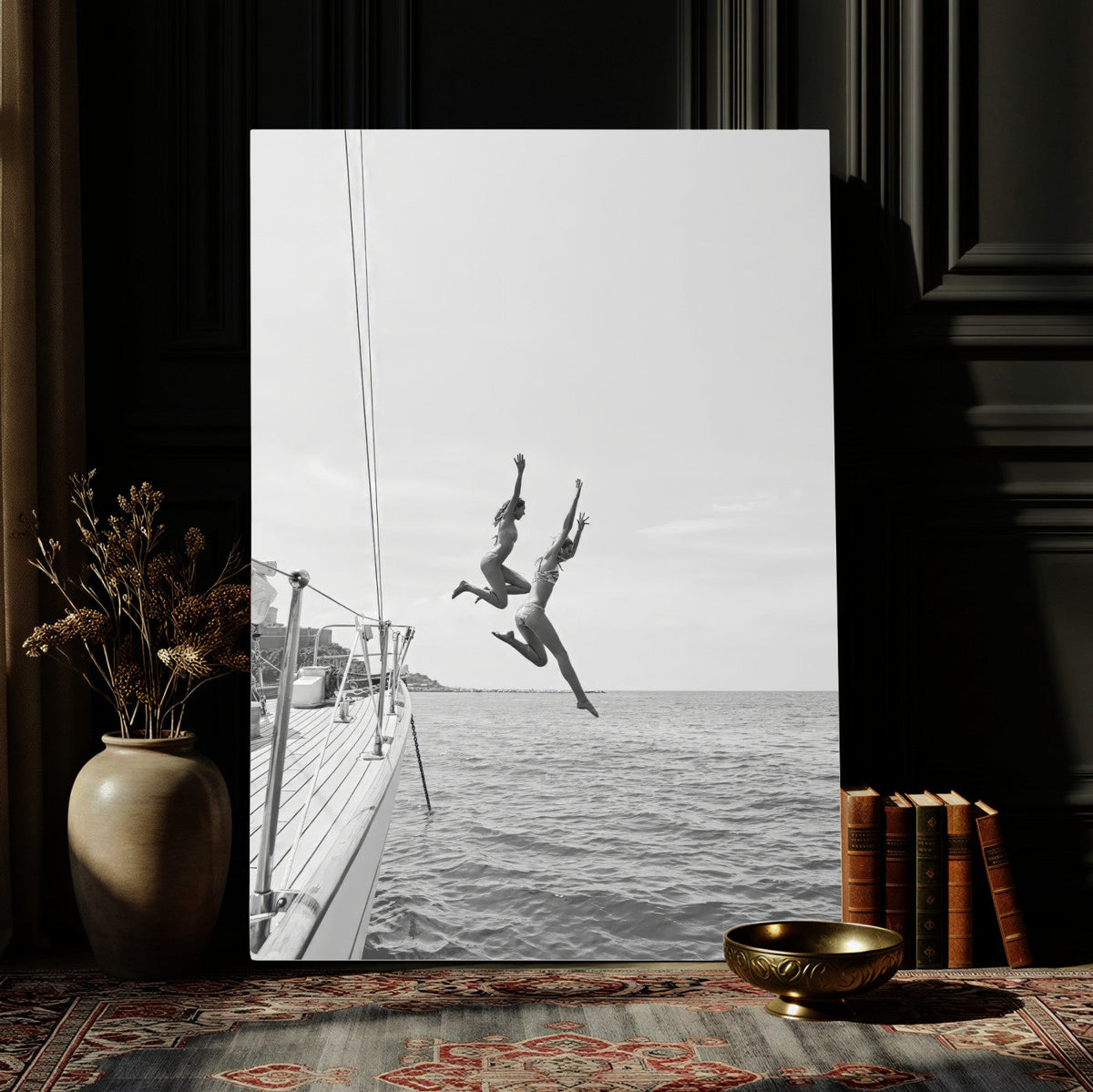 Ocean Dive Wall Art | Summer Splash Canvas Print, Waves and Sea