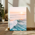 Pastel Ocean Wall Art, Serene Sea Waves, Tranquil Coastal Landscape Canvas Print