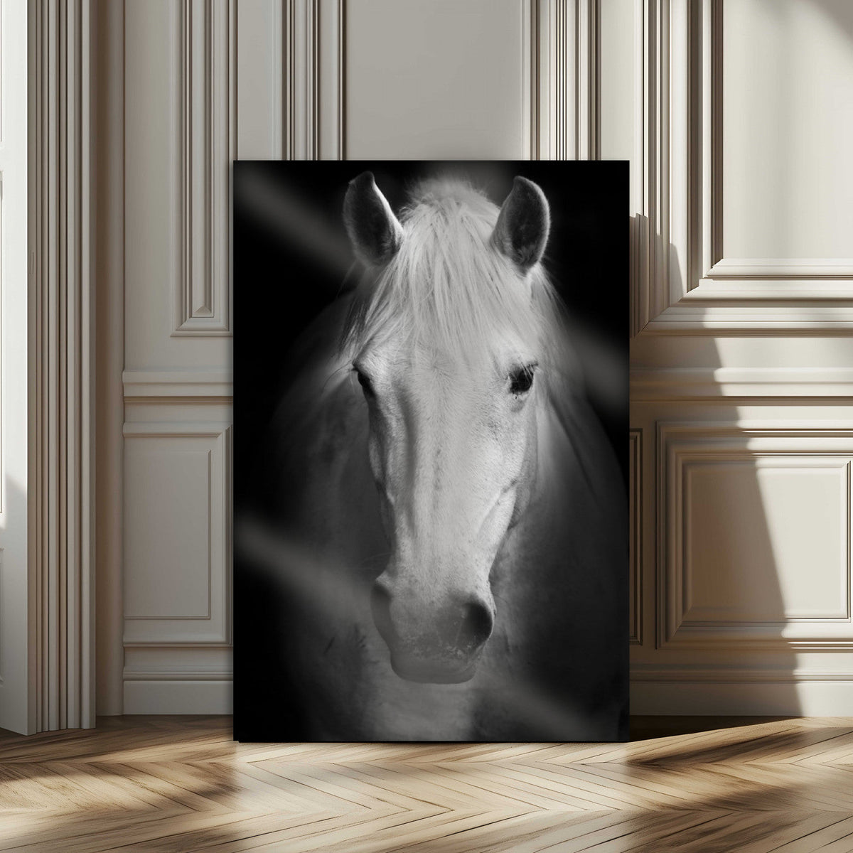 Large Wall Art White Horse Canvas Print