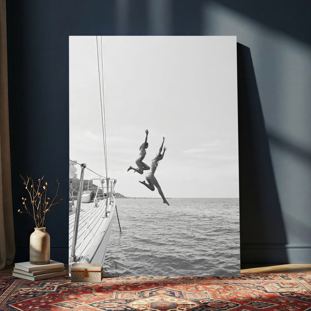 Ocean Dive Wall Art | Summer Splash Canvas Print, Waves and Sea