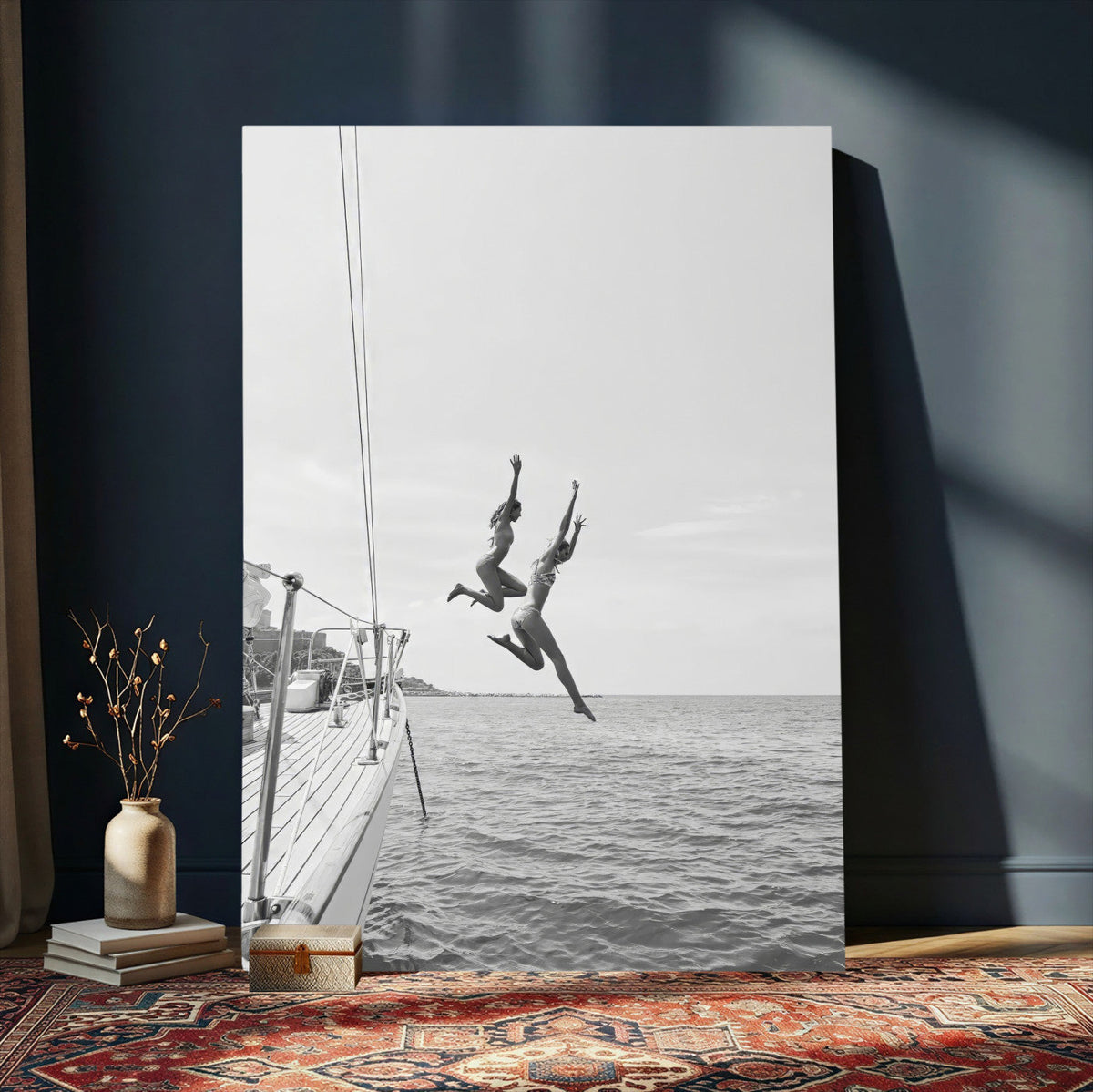 Ocean Dive Wall Art | Summer Splash Canvas Print, Waves and Sea