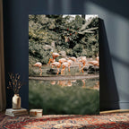 Flamingo Wall Art Canvas Print, Tropical Wildlife Scene