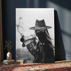 Vintage Cowboy Wall Art Canvas Print - Western Gunslinger Revolver
