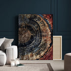 Tree Rings Wall Art Canvas Print | Framed Rustic Wood Grain