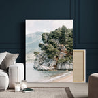 Beach Trees Wall Art Canvas Print, Framed Earthy Beachside Coastal Nature Art