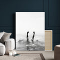 Black White Splash Wall Art | Framed Ocean Water Canvas