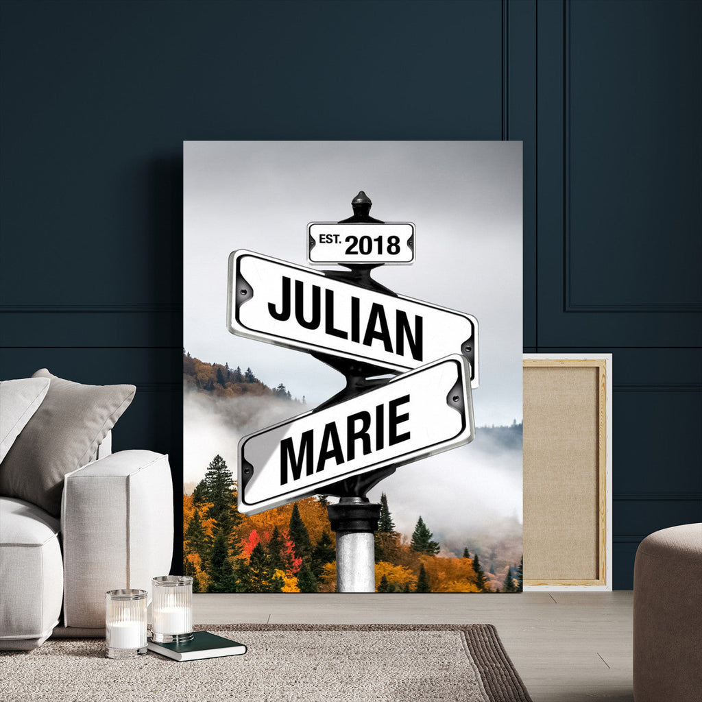 Personalized Street Sign Art Canvas Print