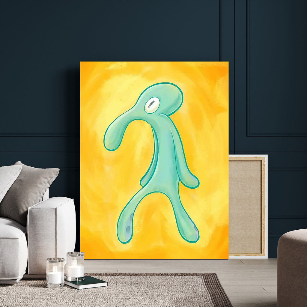 Squidward Tentacles Wall Art Canvas Print | Bold and Brash