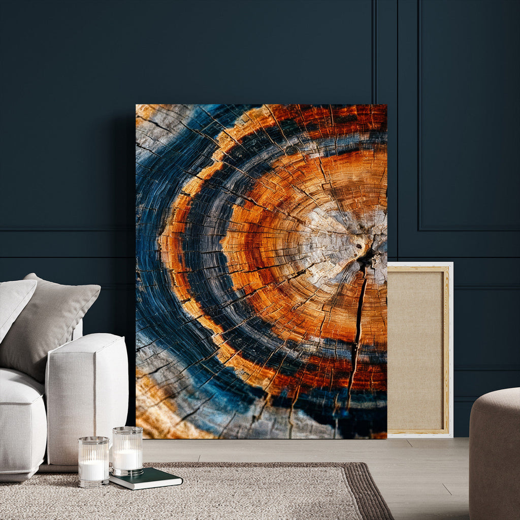 Abstract Wood Grain Canvas Print, Tree Ring Pattern Wall Art