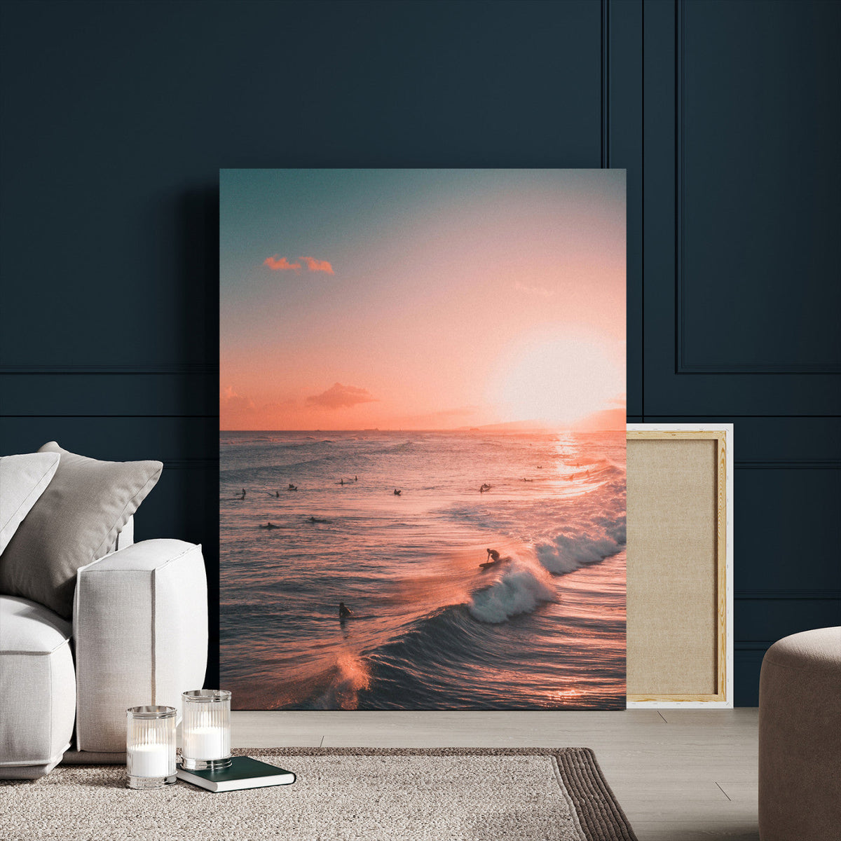 Sunset Ocean Wall Art Canvas Print