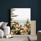 Fall Forest Wall Art Canvas Print | Soft Evergreen Woodland